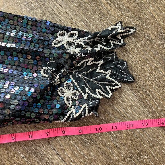 Vintage Imperial Handi Crafts Size 16 Silk Sequence Blouse - Picture 8 of 11